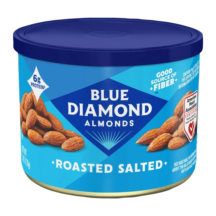 Blue Diamond Roasted Salted Almonds, front of pack