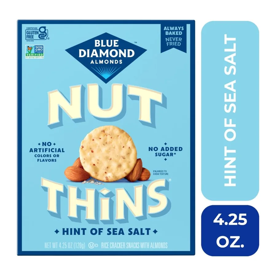 Blue Diamond Almond Nut Thins - Hint Of Sea Salt, front of pack