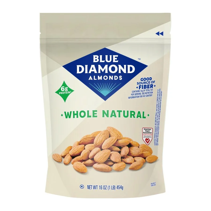 Blue Diamond Whole Natural Almonds, front of pack