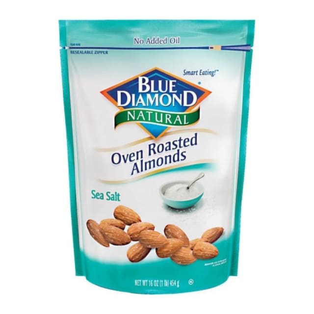 Blue Diamond Oven roasted almonds, sea salt, front of pack