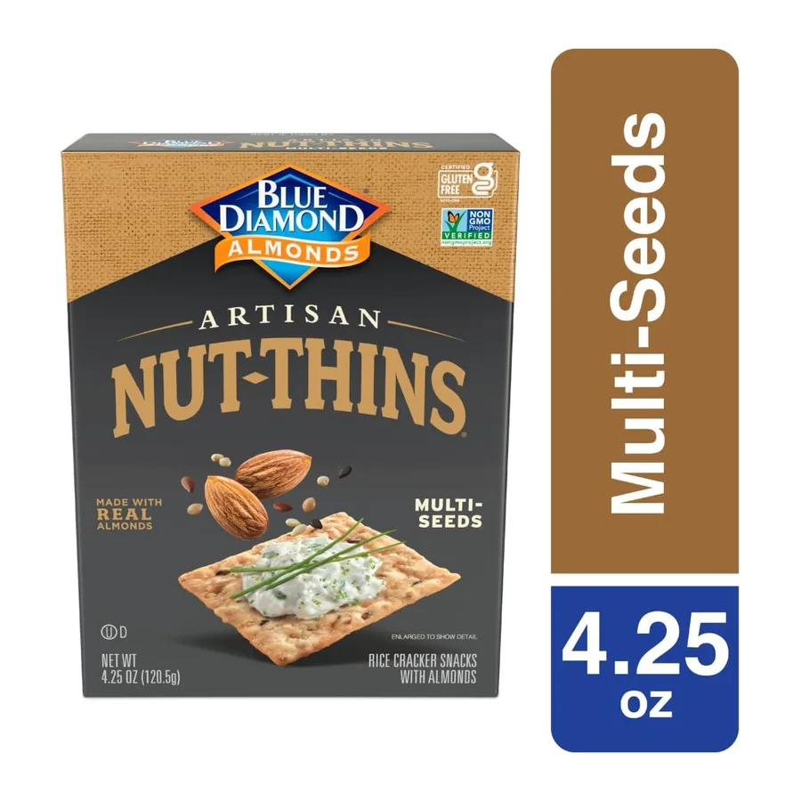 Blue Diamond Artisan Nut Thins Multi-Seeds, front of pack