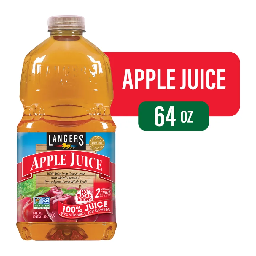 Langers Apple Juice, front of pack