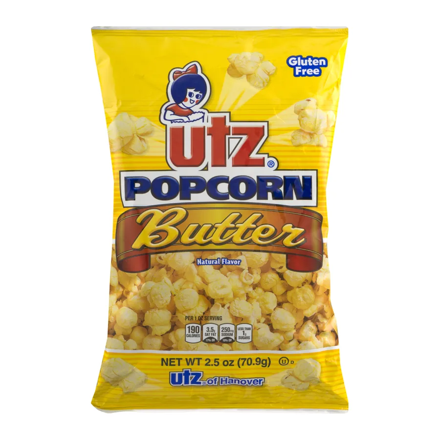 Utz Popcorn butter, front of pack