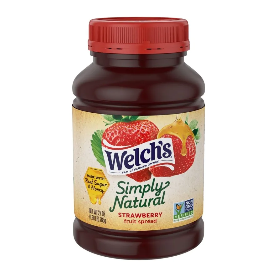 Welchs Natural strawberry spread, front of pack