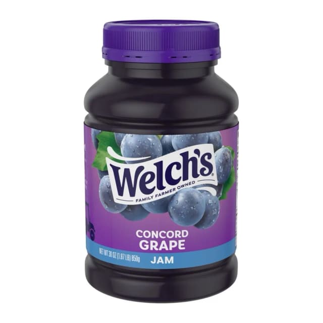 Welchs Concord grape jam, front of pack