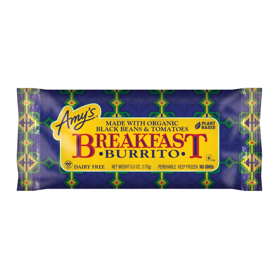 Amy's Burrito breakfast, front of pack