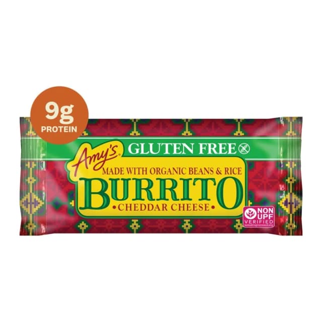 Amy's Beans and rice burrito, front of pack