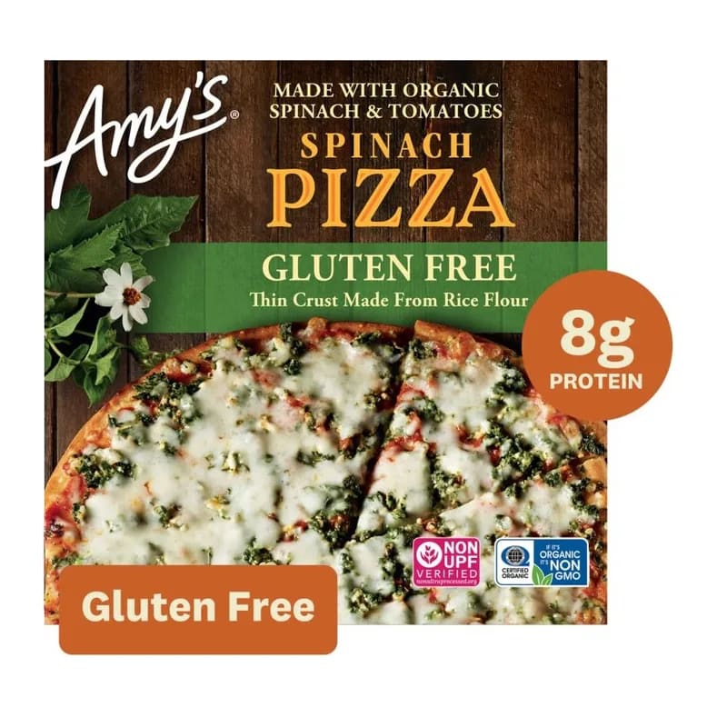 Amy's Spinach Pizza with Veggie Crust, front of pack