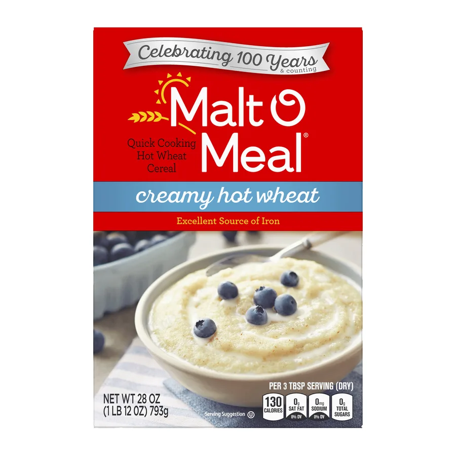 Malt O Meal Fortified Creamy Hot Wheat Cereal, front of pack
