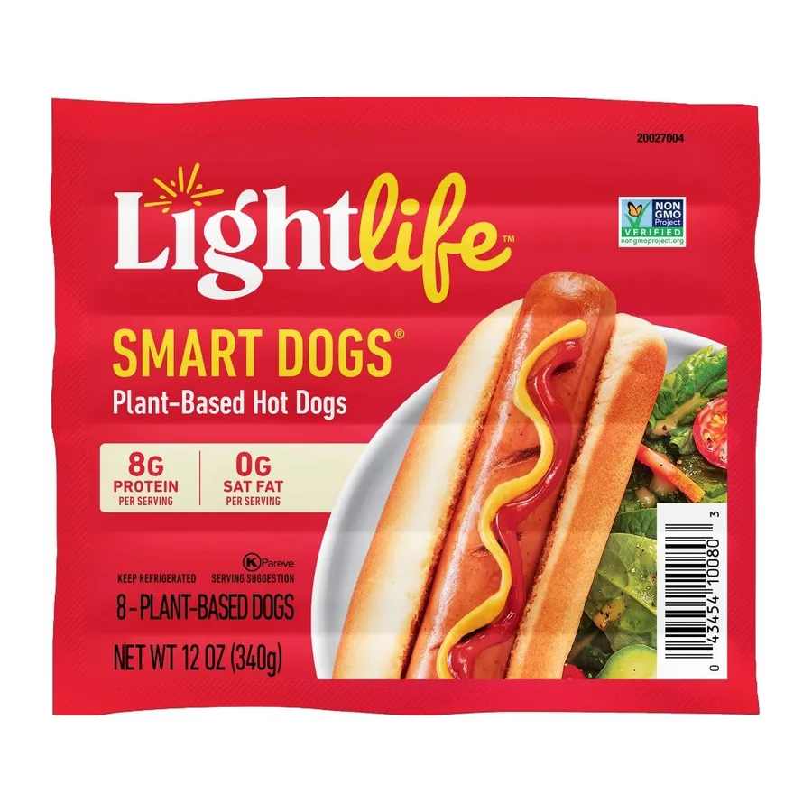 Lightlite Smart Dogs Plant-Based Hot Dogs, front of pack