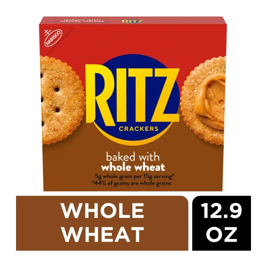Ritz Nabisco ritz crackers whole wheat 1x12., front of pack