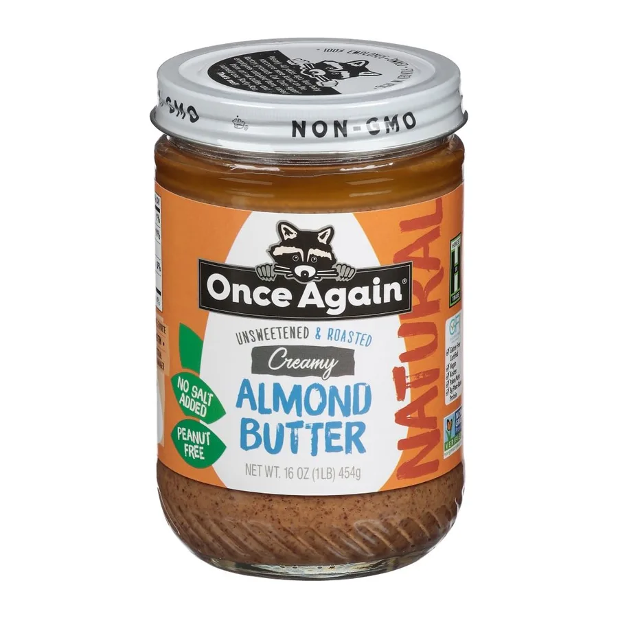 Once Again Almond Butter - Roasted - Creamy - Unsweetened & Salt Free, front of pack