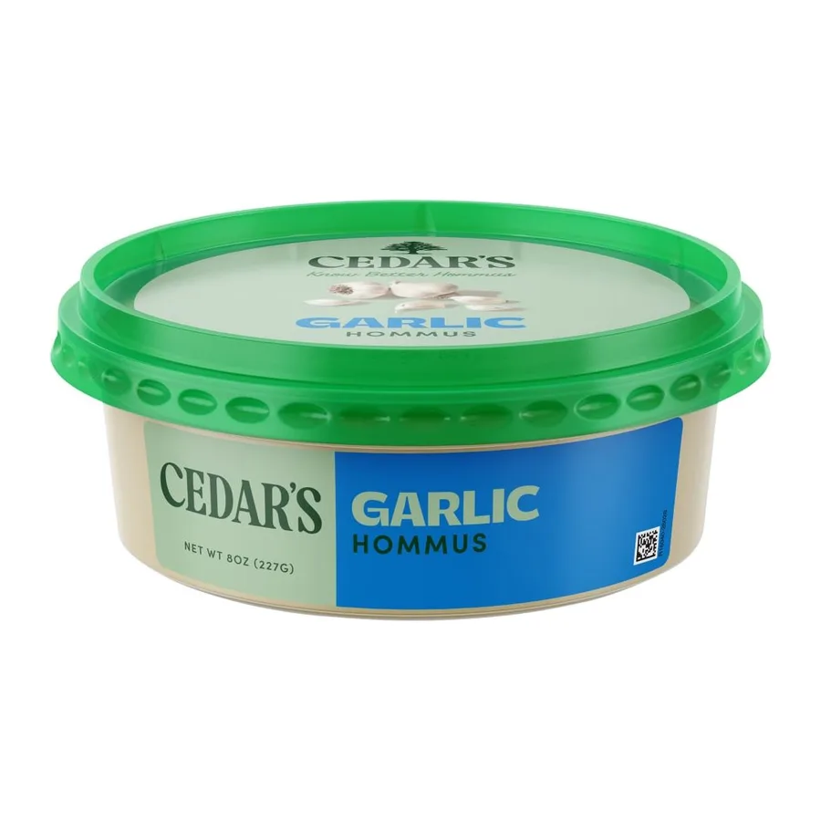 Cedars Garlic hummus, front of pack