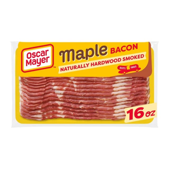 Oscar Mayer Maple Naturally Hardwood Smoked Bacon, front of pack