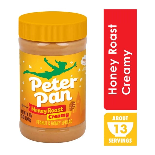 Peter Pan Creamy honey roast peanut spread, front of pack