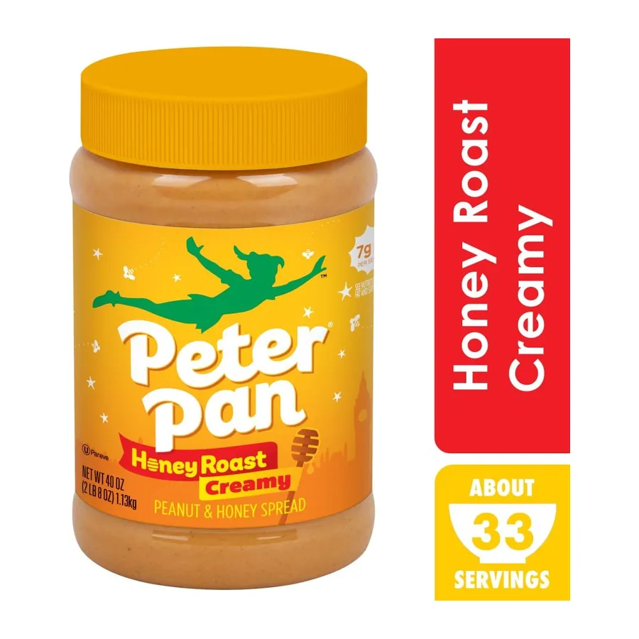 Peter Pan Peanut & natural honey spread, front of pack