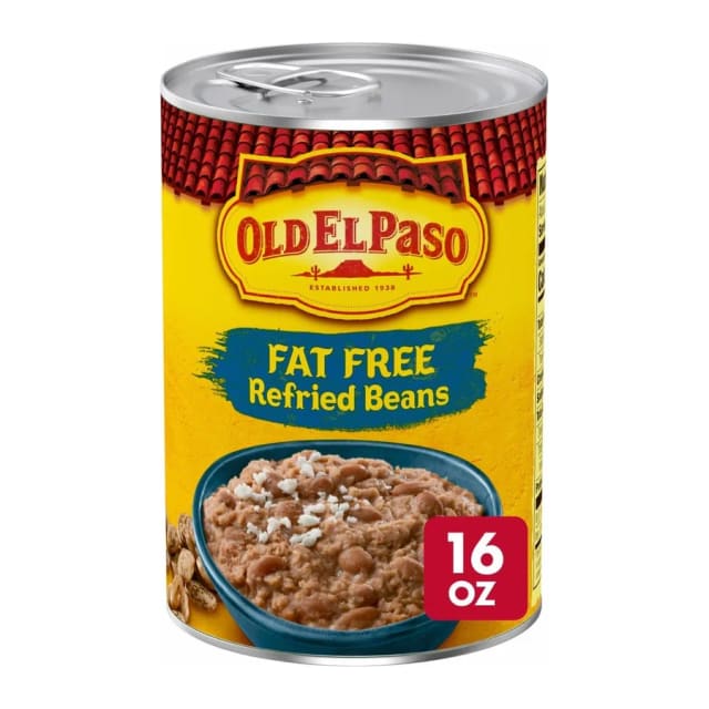 Old El Paso Refried Beans Old Elpaso, front of pack