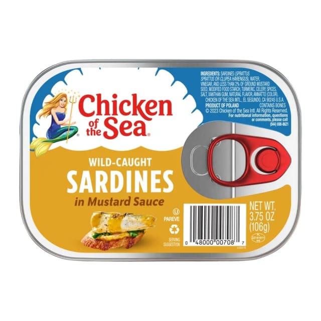 Chicken of the sea Sardines in mustard sauce, front of pack