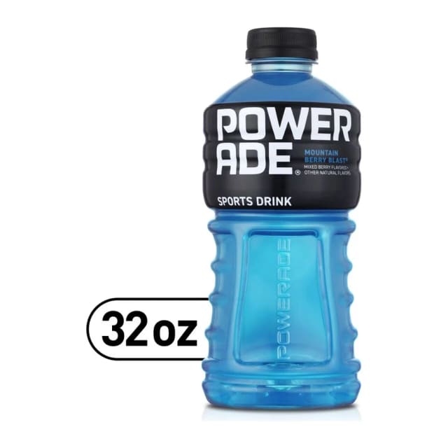 Powerade Mountain Berry Blast, front of pack