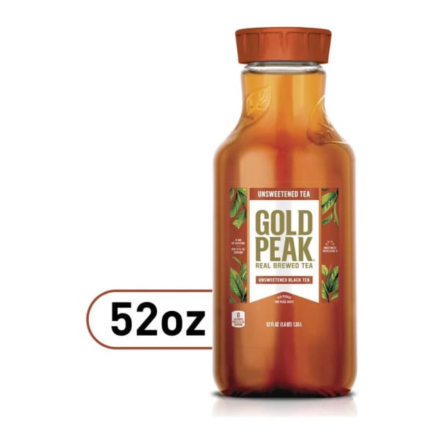 Gold Peak Unsweetened black iced tea drink, front of pack