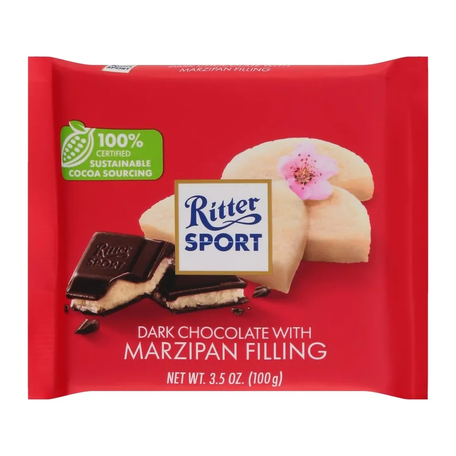 Ritter Sport Dark Chocolate with Marzipan, front of pack