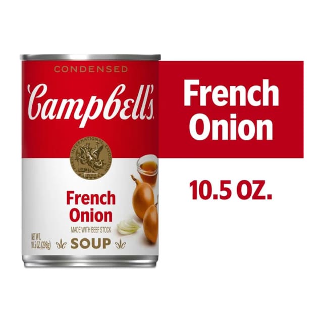 Campbell's French onion soup, front of pack