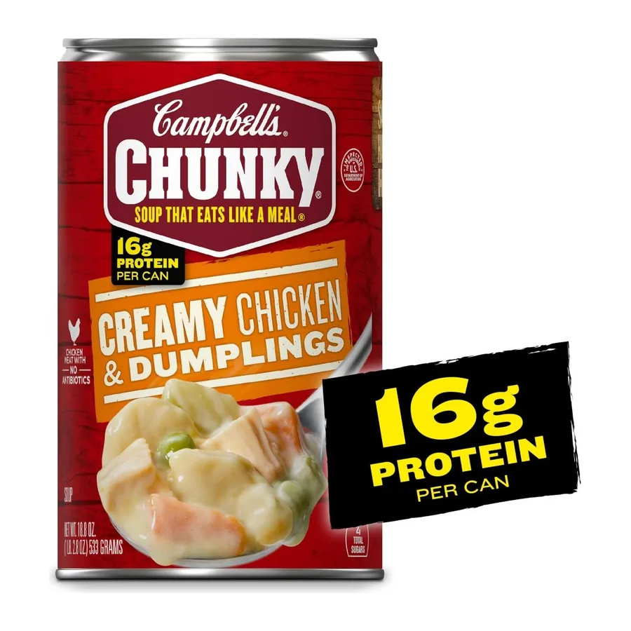 Campbell's Chunky Soup (Creamy Chicken & Dumplings), front of pack