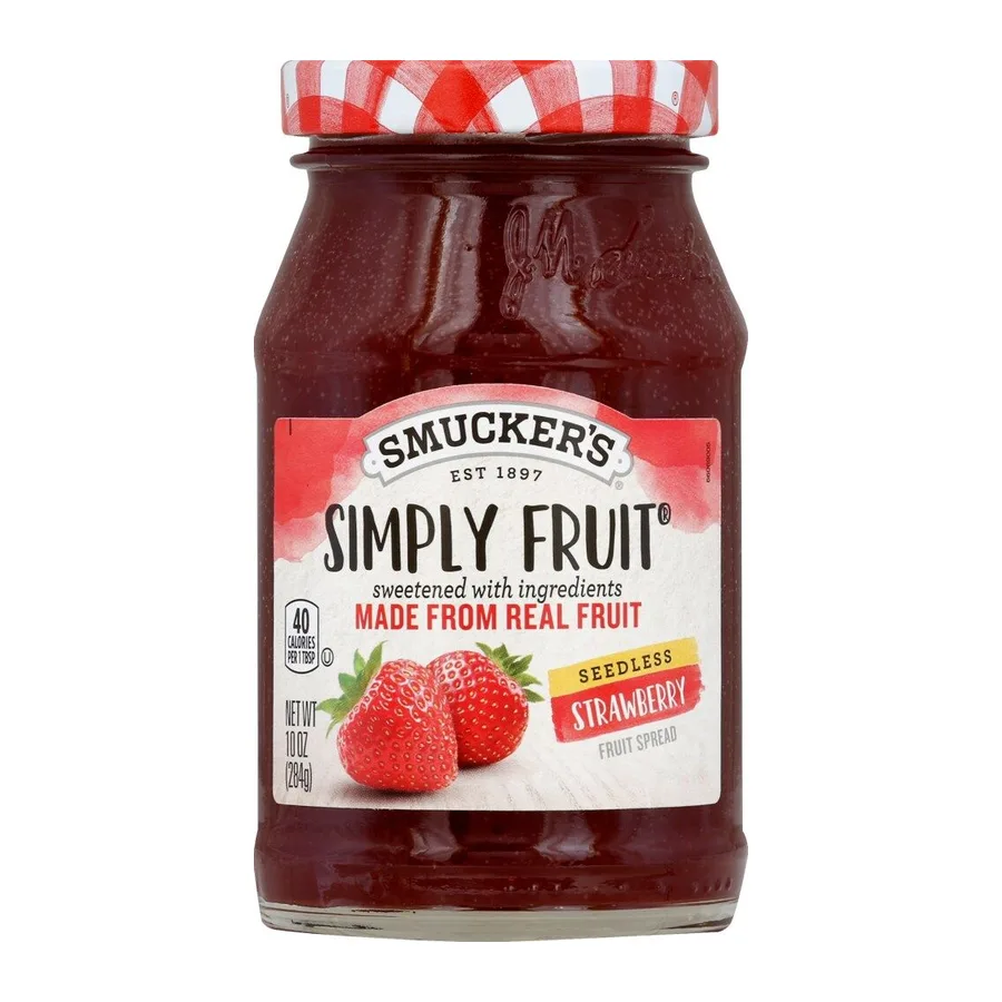Smucker's Simply fruit spread strawberry, front of pack