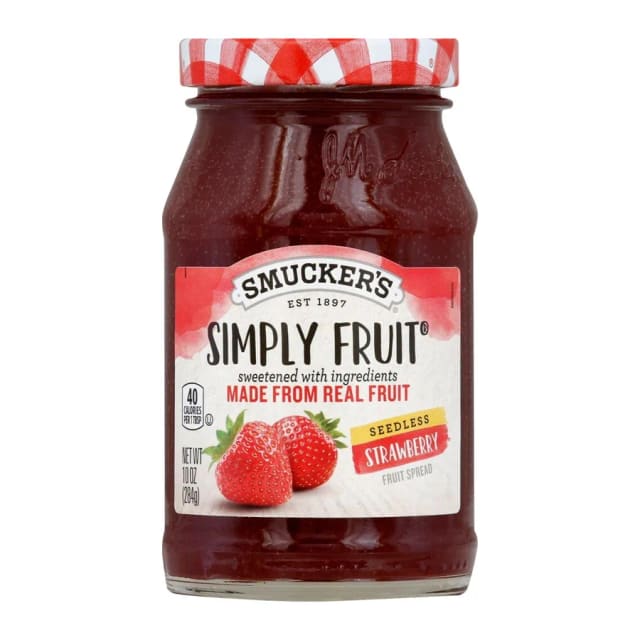Smucker's Simply fruit spread strawberry, front of pack