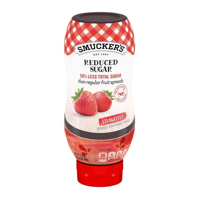 Smucker's Reduced Sugar Strawberry Fruit Spread Strawberry, front of pack
