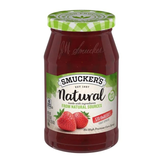 Smucker's Natural Strawberry Fruit Spread, front of pack