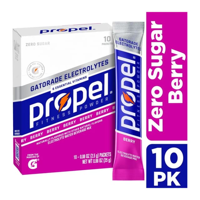 Propel Berry Beverage Mix Packets, front of pack