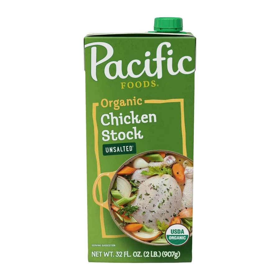Pacific Foods Organic Chicken Stock Unsalted, front of pack