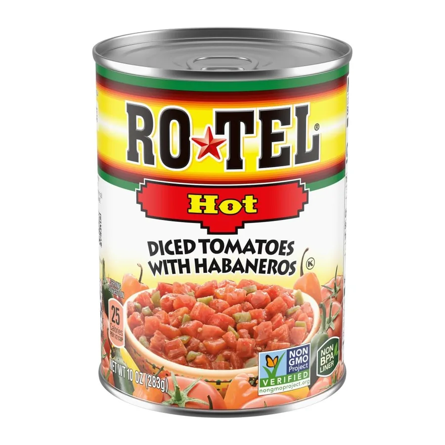 Ro*Tel Diced Tomatoes With Habaneros, front of pack