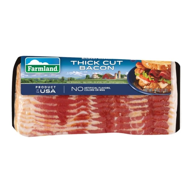 Farmland Naturally hickory smoked thick cut bacon, front of pack