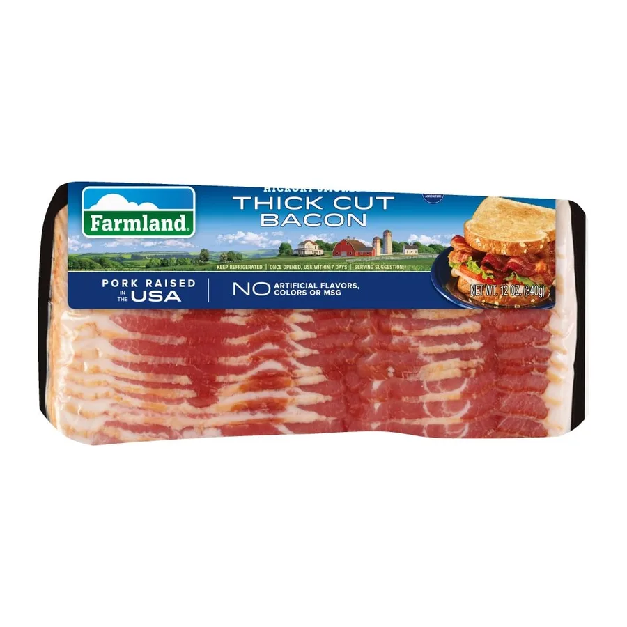 Farmland Naturally Hickory Smoked Bacon Thick Cut, front of pack