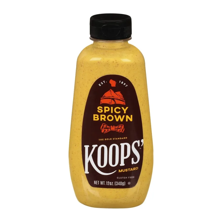 Koops' Mustard deli spicy brown, front of pack