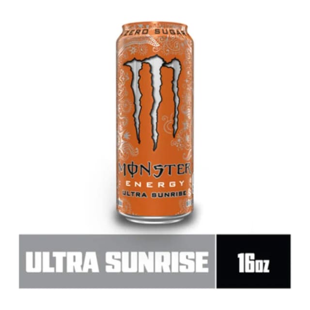 Monster Ultra sunrise energy drink, front of pack