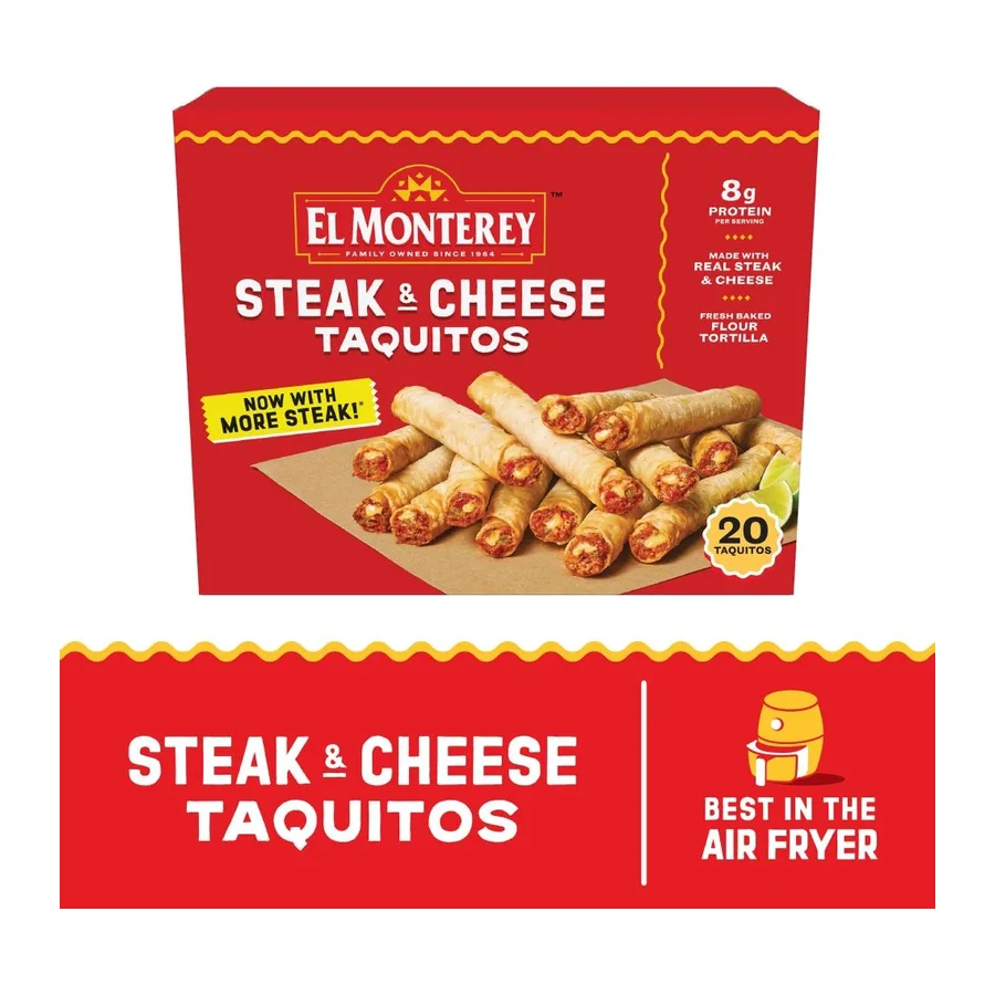 El Monterey Steak & Cheese Taquitos, front of pack