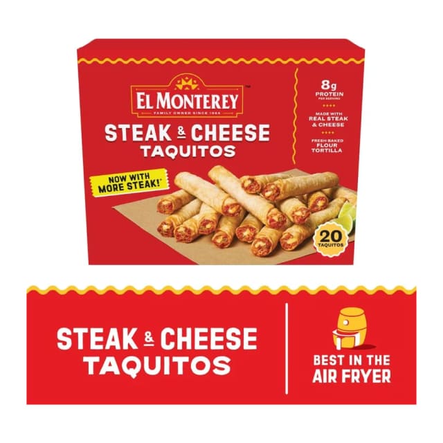 El Monterey Steak & Cheese Taquitos, front of pack