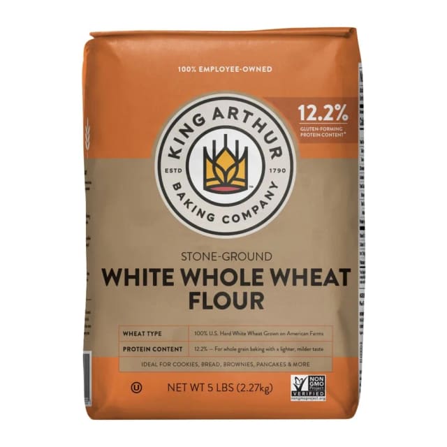 King Arthur Stone-Ground White Whole Wheat Flour, front of pack