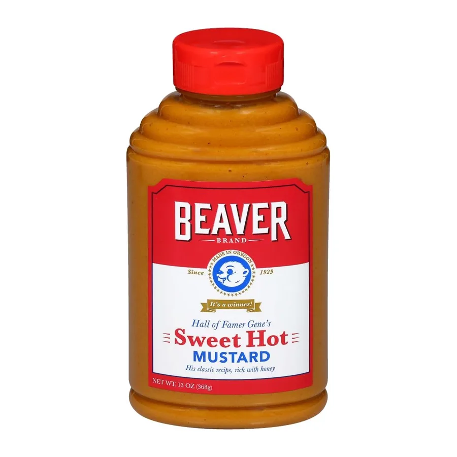 Beaver Sweet hot mustard ounce squeeze, front of pack