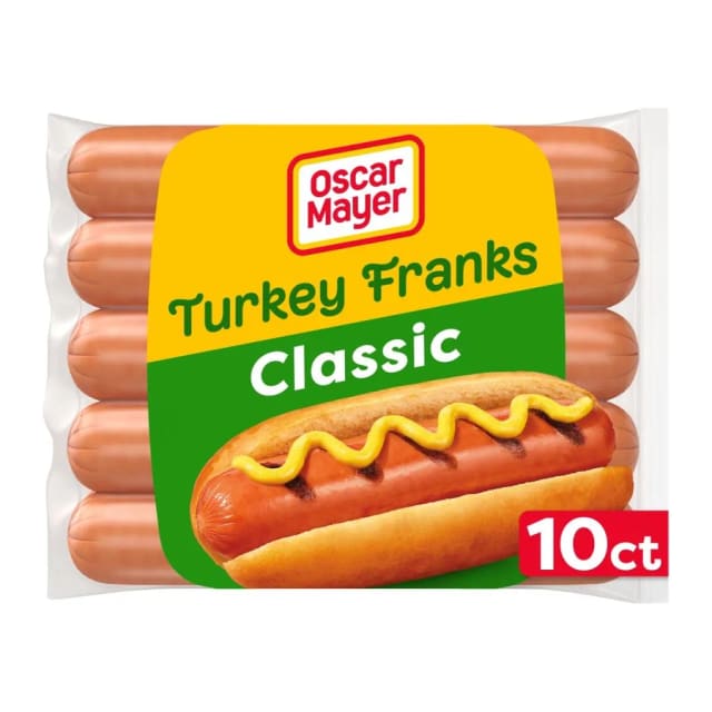Oscar Mayer Turkey uncured franks, front of pack