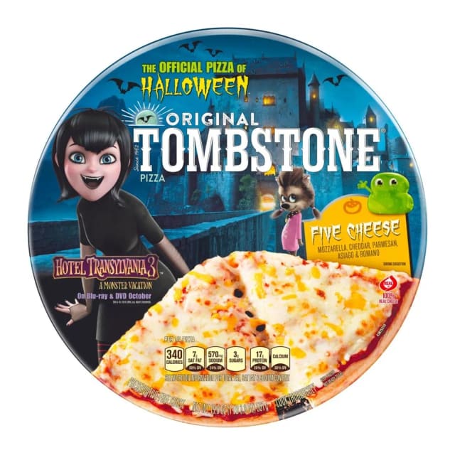 Tombstone 5 Cheese Mozzarella, Cheddar, Parmesan, Asiago & Romano Original Pizza, front of pack
