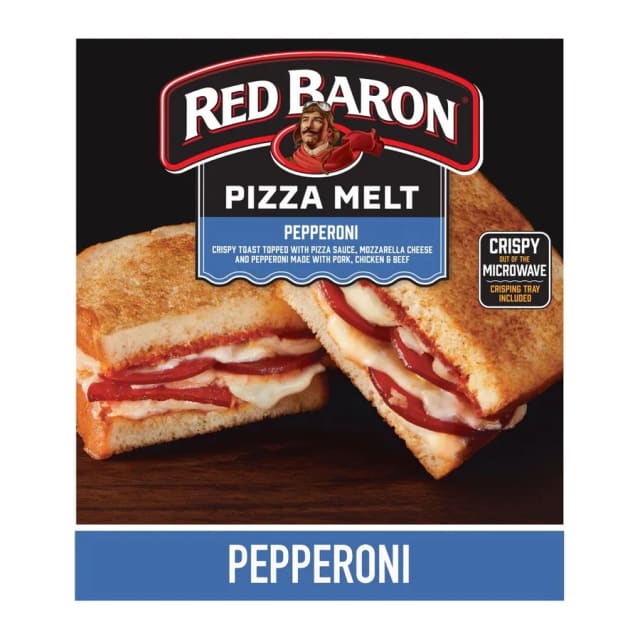 Red Baron Pizza melt pepperoni, front of pack