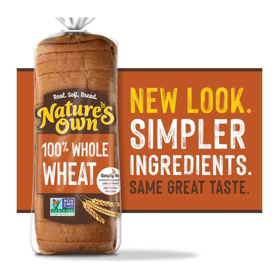 Nature's Own 100% Whole Wheat Bread, front of pack