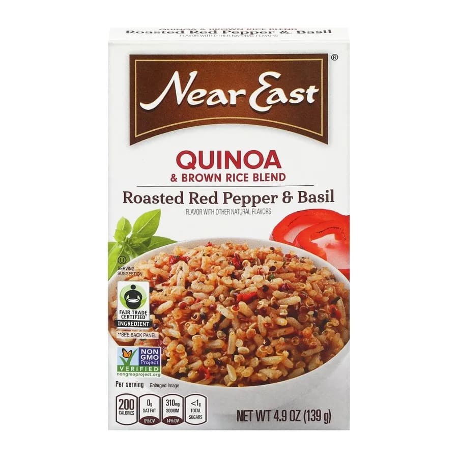 Near East Quinoa & Brown Rice Blend Roasted Red Pepper & Basil, front of pack
