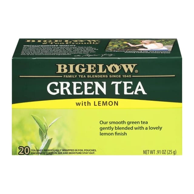 Bigelow Green Tea with LEMON, front of pack