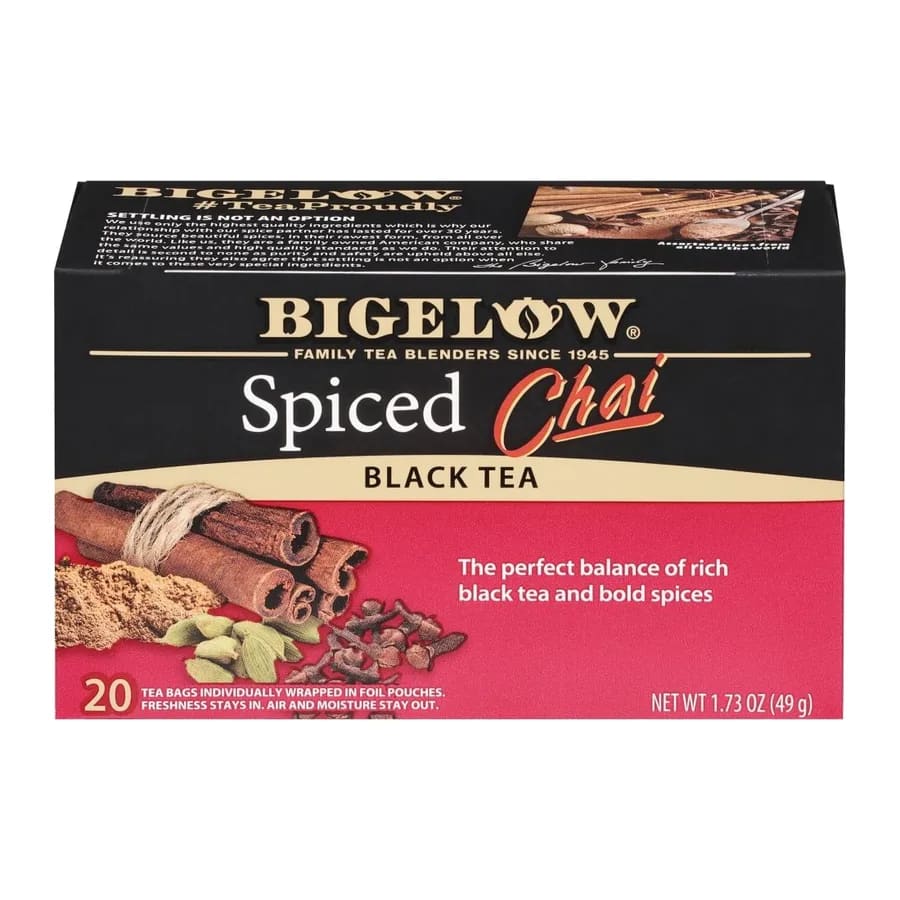 Bigelow Spiced Chai Black Tea, front of pack