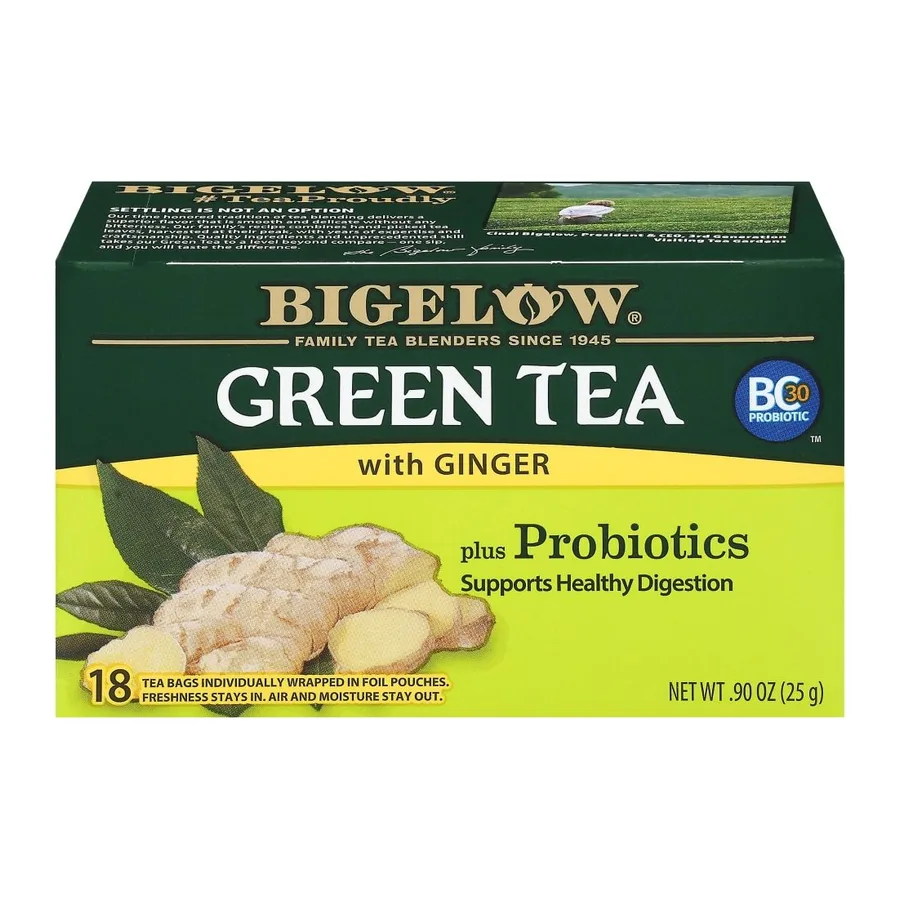 Bigelow Green Tea with Ginger, front of pack
